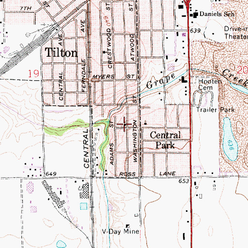 Topographic Map of Central Park United Methodist Church, IL