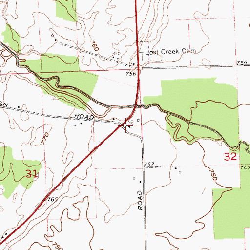 Topographic Map of Wilseyville Post Office (historical), OH
