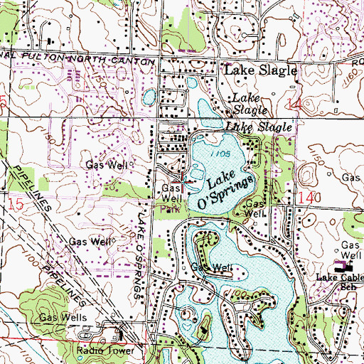 Topographic Map of Lake O'Springs Park, OH