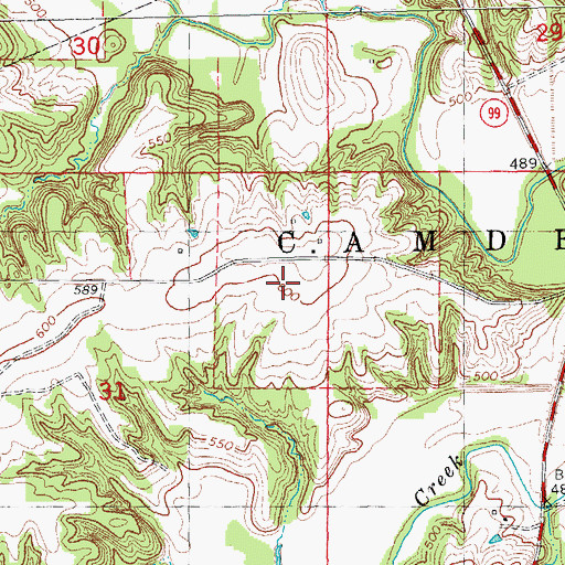 Topographic Map of Pit 9 Cedar Creek Mine, IL