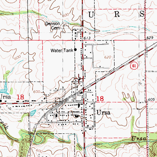 Topographic Map of Ursa Christian Church, IL