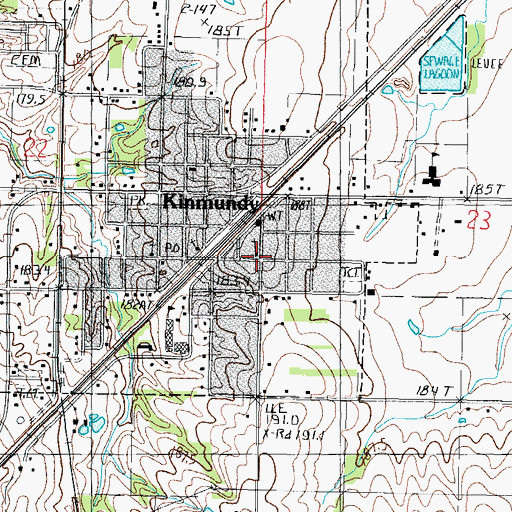 Topographic Map of Kinmundy First Methodist Church, IL