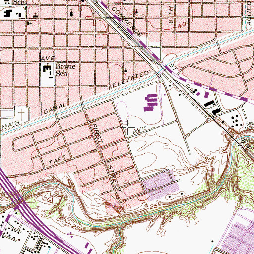 Topographic Map of Houston Elementary School, TX