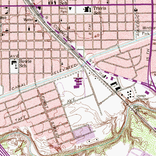 Topographic Map of Coakley Middle School, TX