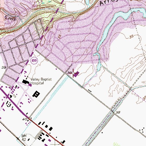 Topographic Map of Treasure Hills Elementary School, TX