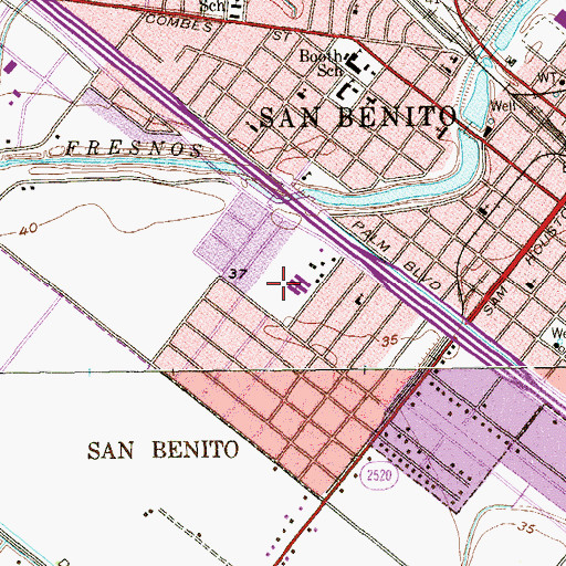 Topographic Map of Sullivan Elementary School, TX