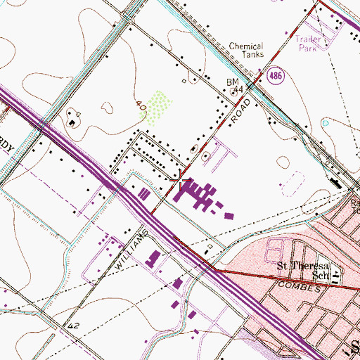 Topographic Map of San Benito High School, TX