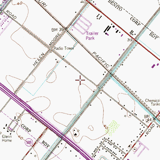 Topographic Map of Berta Cabaza Middle School, TX