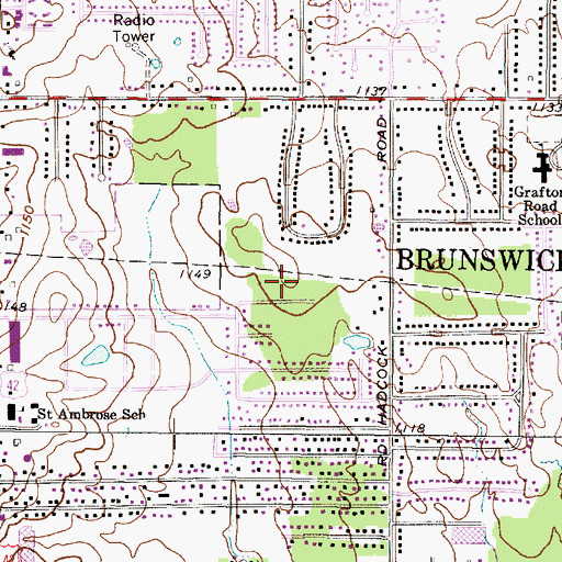 Topographic Map of Rolling Hills Park, OH