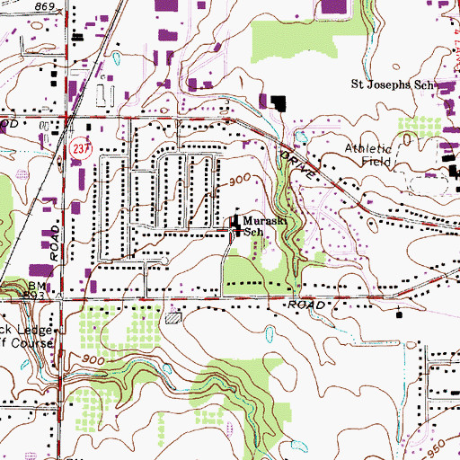 Topographic Map of Muraski School, OH