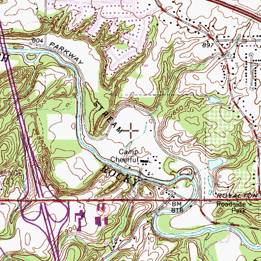 Topographic Map of Mill Stream Run Metropolitan Reservation, OH