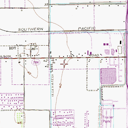 Topographic Map of Gutierrez Middle School, TX