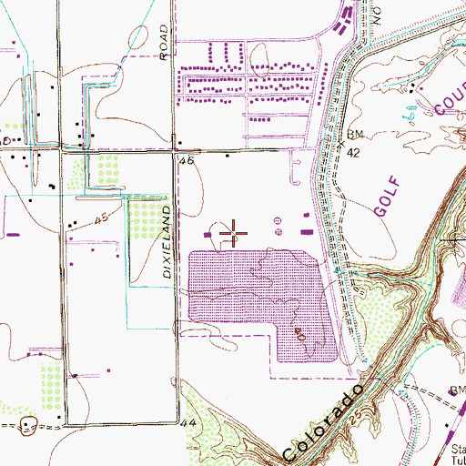 Topographic Map of Dixieland Park, TX