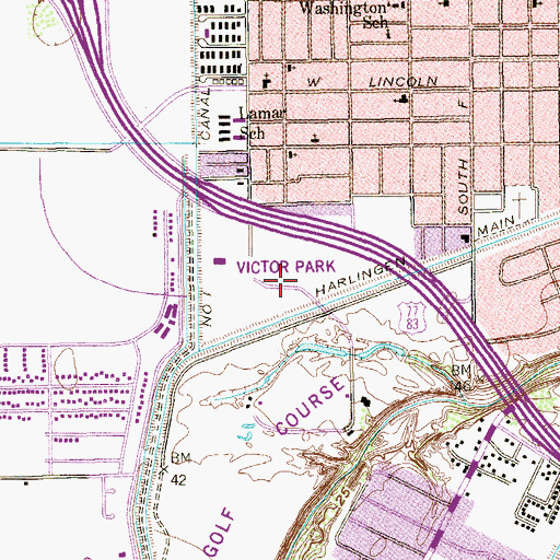 Topographic Map of Victor Park, TX