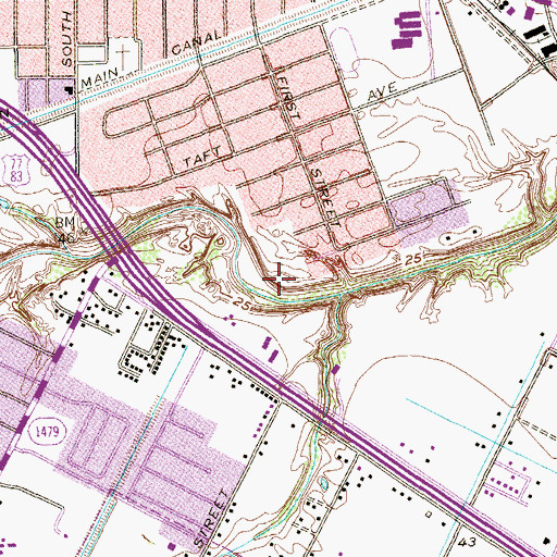 Topographic Map of Wood Park, TX
