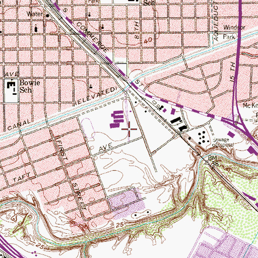 Topographic Map of Sam Houston Park, TX