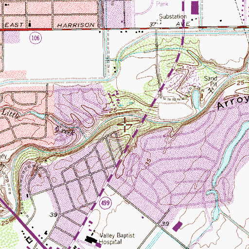 Topographic Map of McCullough Park, TX