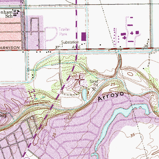 Topographic Map of Ramsey Park, TX