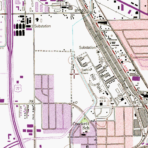 Topographic Map of Fair Park, TX