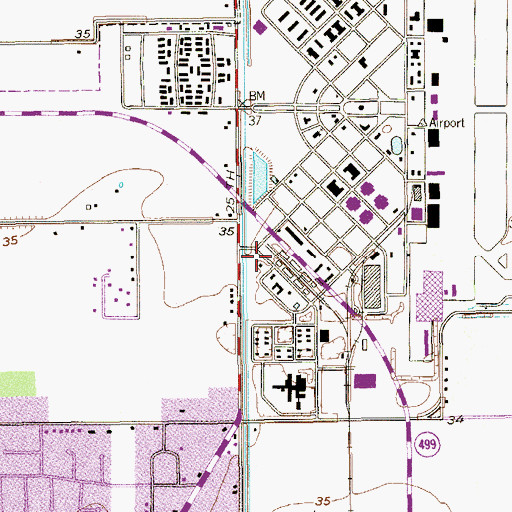Topographic Map of Texas State Technical College - Harlingen, TX