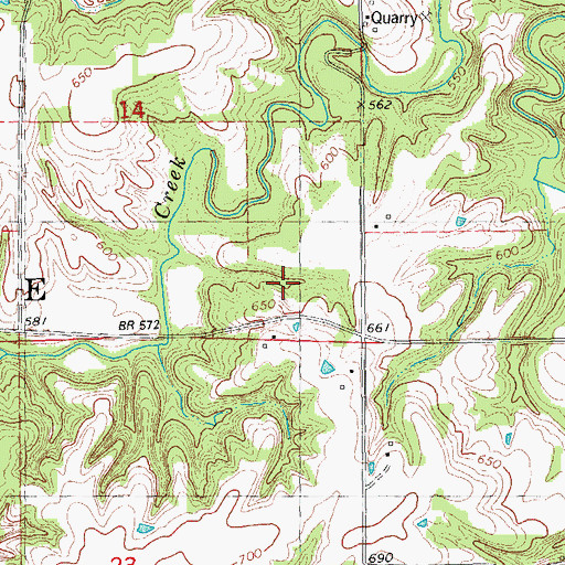 Topographic Map of Bates Mine, IL