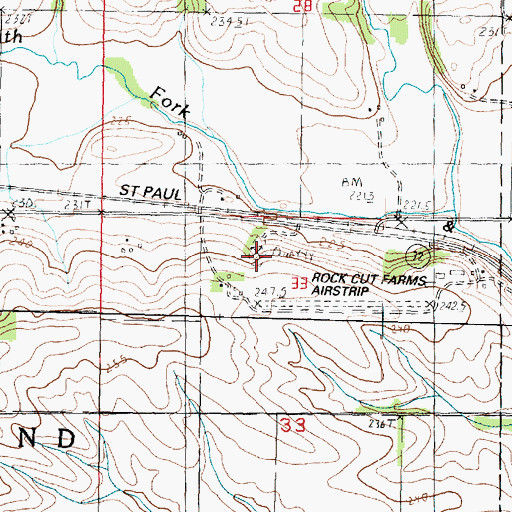 Topographic Map of Borneman Quarry, IL