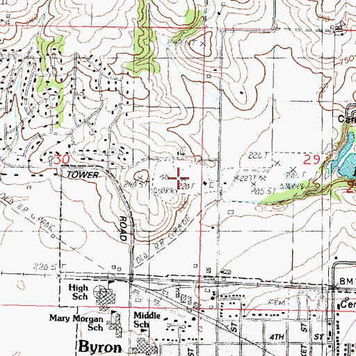 Topographic Map of Byron Quarry, IL