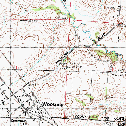 Topographic Map of Kemper Quarry, IL