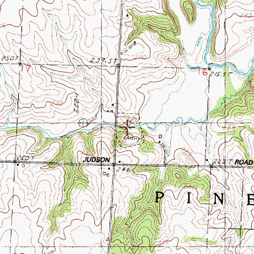 Topographic Map of Pine Creek Quarry, IL