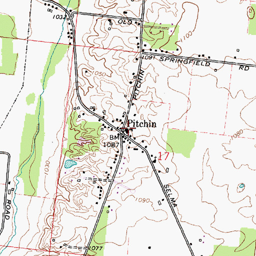 Topographic Map of Pitchin Post Office (historical), OH