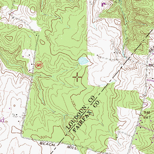 Topographic Map of Lowes Island Elementary School, VA