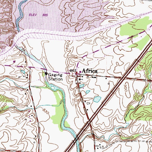 Topographic Map of Africa Post Office (historical), OH