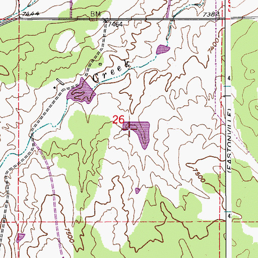 Topographic Map of Kiowa Creek Watershed 1-P-20 Dam, CO