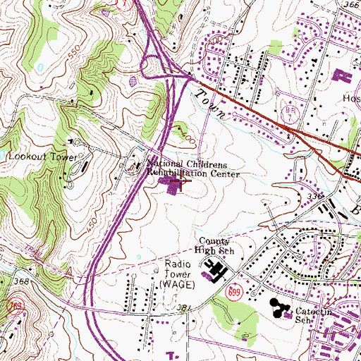 Topographic Map of C S Monroe Technology Center, VA