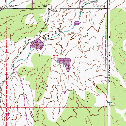 Topographic Map of Kiowa Creek Watershed 1-P-20 Reservoir, CO