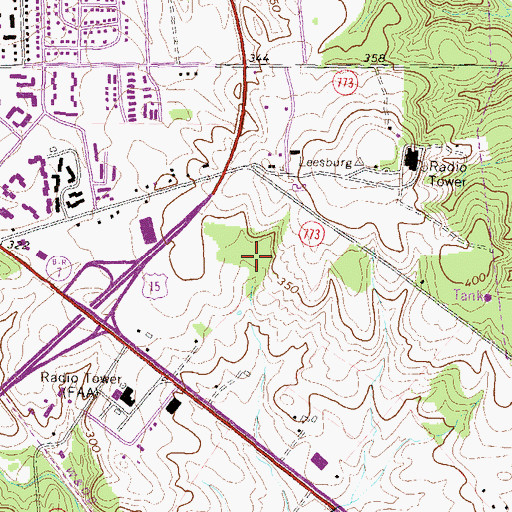 Topographic Map of Leesburg Corner Premium Outlets, VA