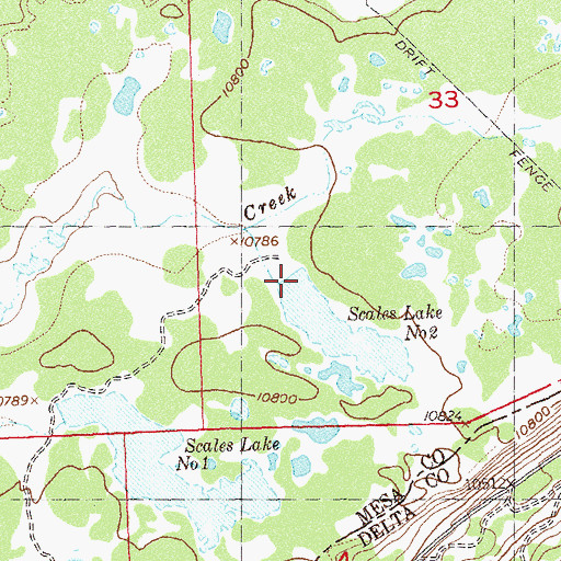 Topographic Map of Scales Number 3 Dam, CO