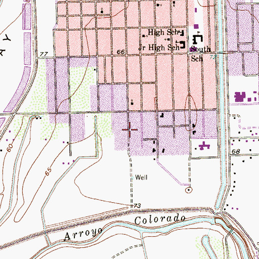 Topographic Map of William B Travis Elementary School, TX