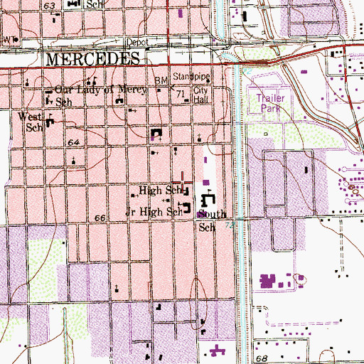 Topographic Map of Leon R Graham Elementary School, TX