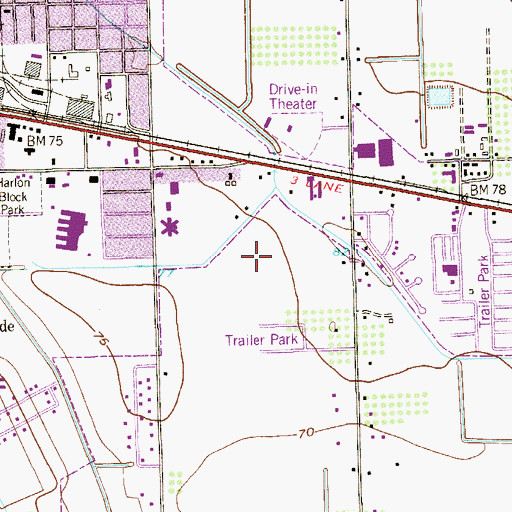 Topographic Map of Weslaco East High School, TX