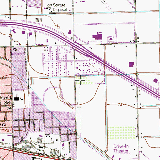 Topographic Map of Airport Elementary School, TX