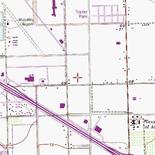 Topographic Map of South Texas Vo-Tech Institute, TX