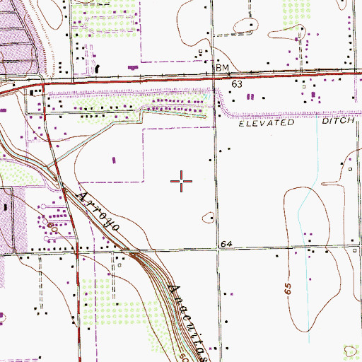 Topographic Map of Mercedes Junior High School, TX