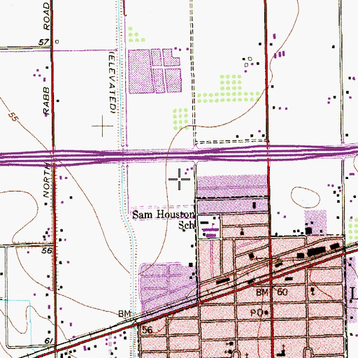 Topographic Map of La Feria High School, TX