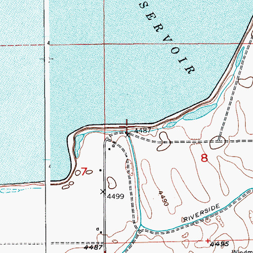 Topographic Map of Riverside Dam, CO
