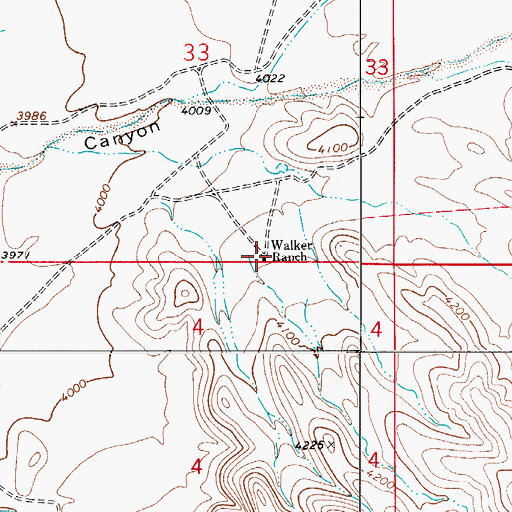 Topographic Map of Rauch Ranch, NM