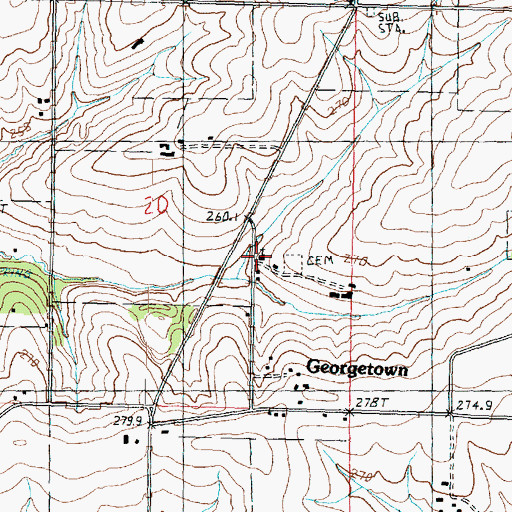Topographic Map of Cherry Grove Church of the Brethren, IL