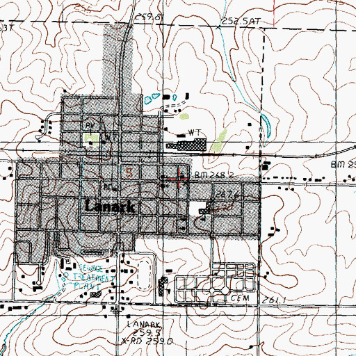 Topographic Map of Lanark United Methodist Church, IL
