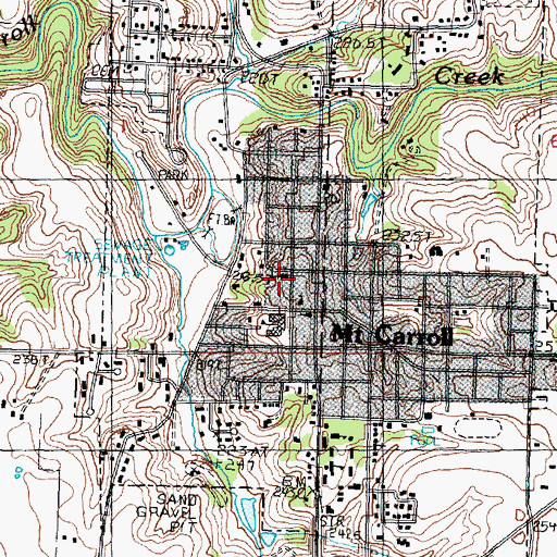 Topographic Map of First Baptist Church, IL