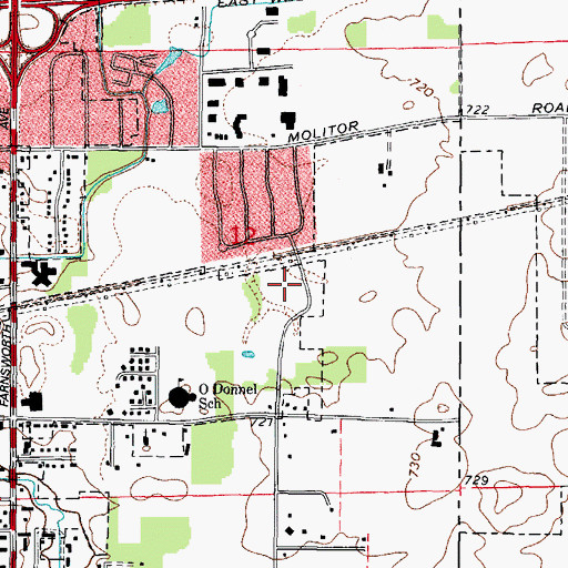Topographic Map of Prairie Path Woodland Swamp County Forest Preserve, IL